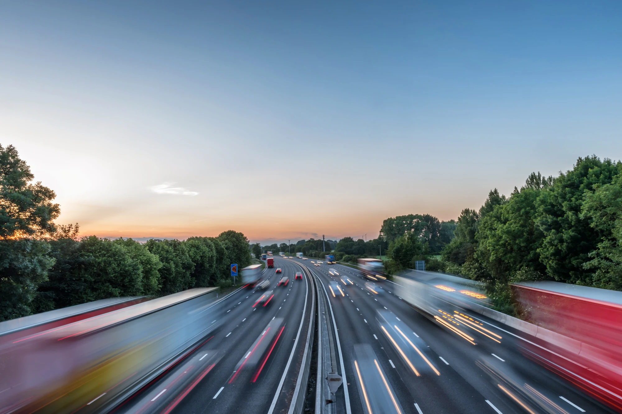 Fleet vehicles on the road