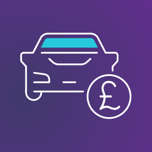 Car and pound symbol icon