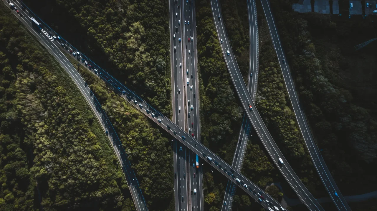 Road network viewed from above