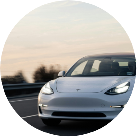 Electric car on the road