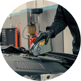 Mechanic servicing a vehicle
