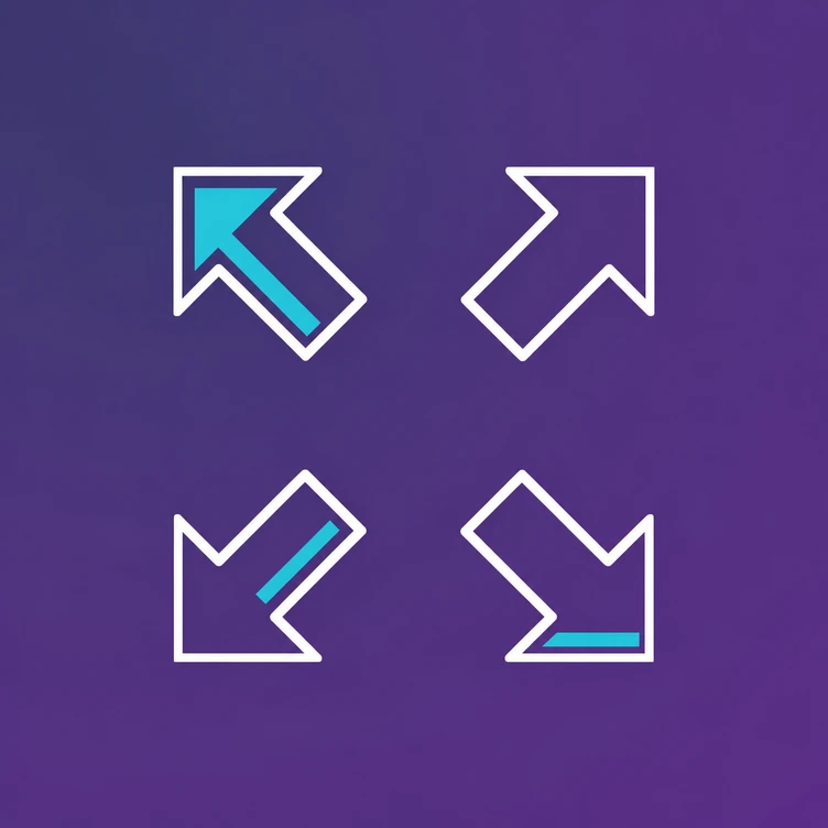 Four arrows pointing outwards