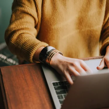 Person working on a laptop